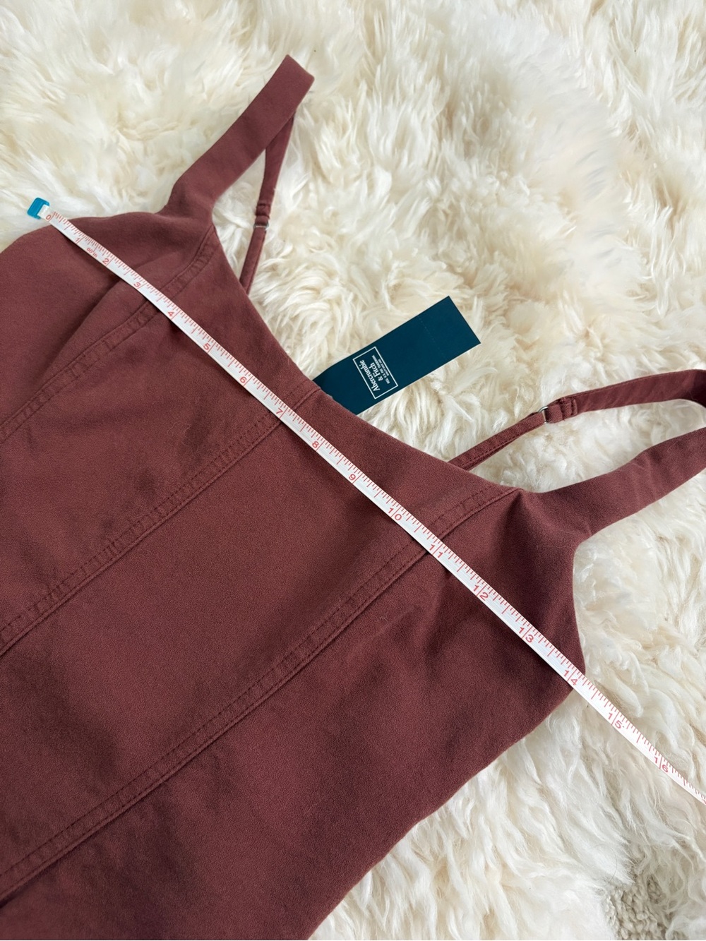 nwt abercrombie cropped corset rust red tank - Picture 4 of 7